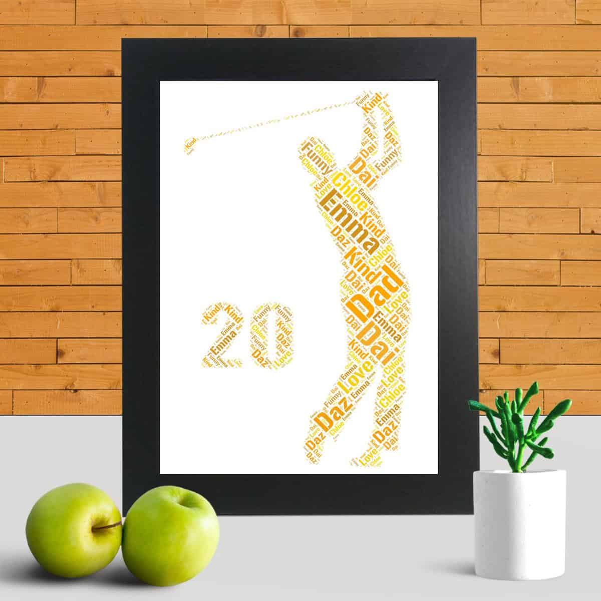 Personalised Golf 20th Print – Custom Word Art Gift - Image 3