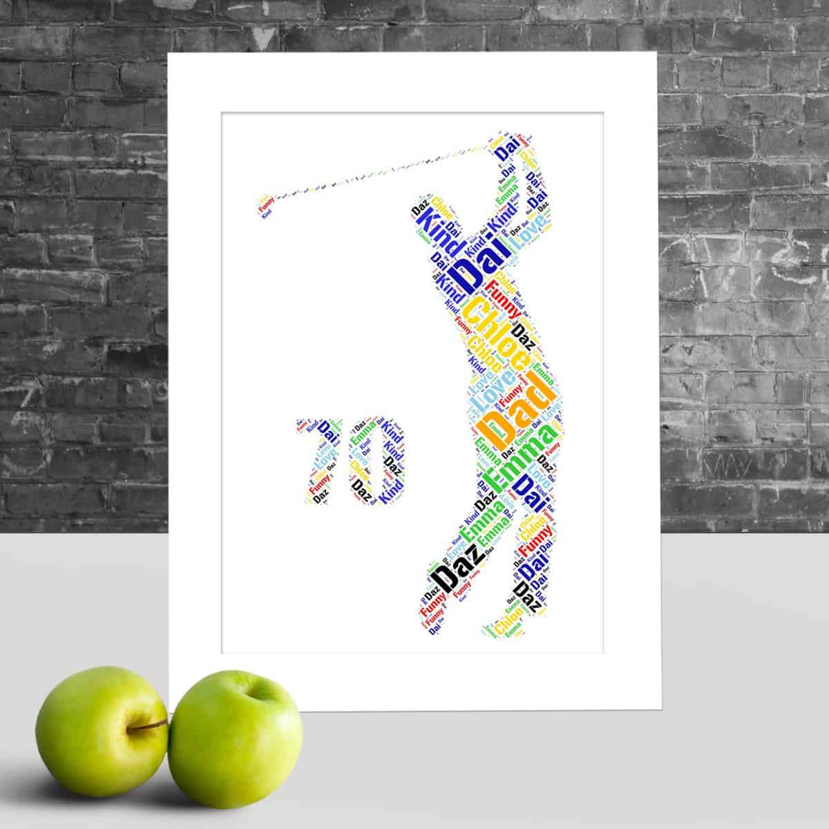 Golf 70th word art