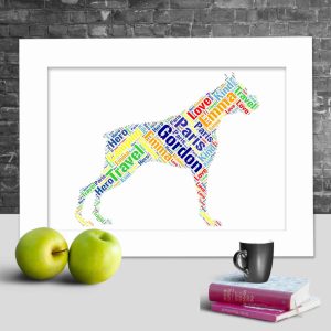 Personalised Boxer Dog word art