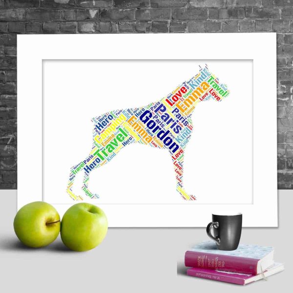 Personalised Boxer Dog word art