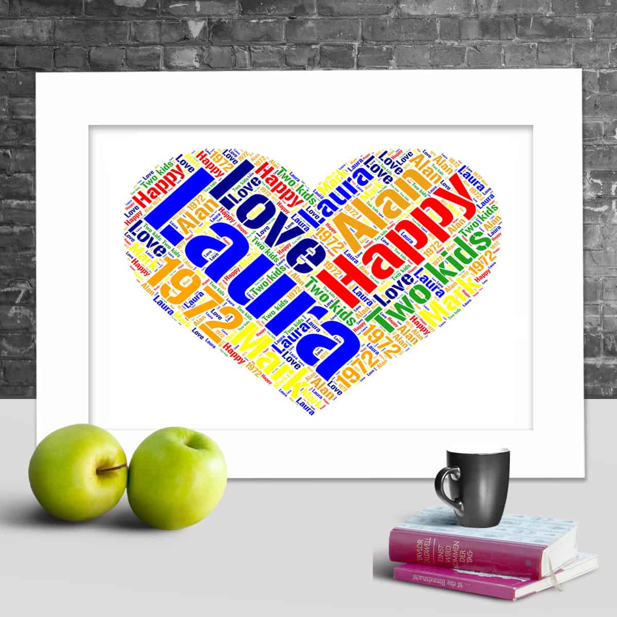 Love Heart Personalised Word Art – Custom Made Print - Image 2