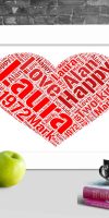 Personalised Love Heart word art