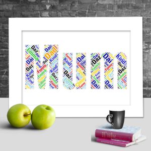 Mum word art print