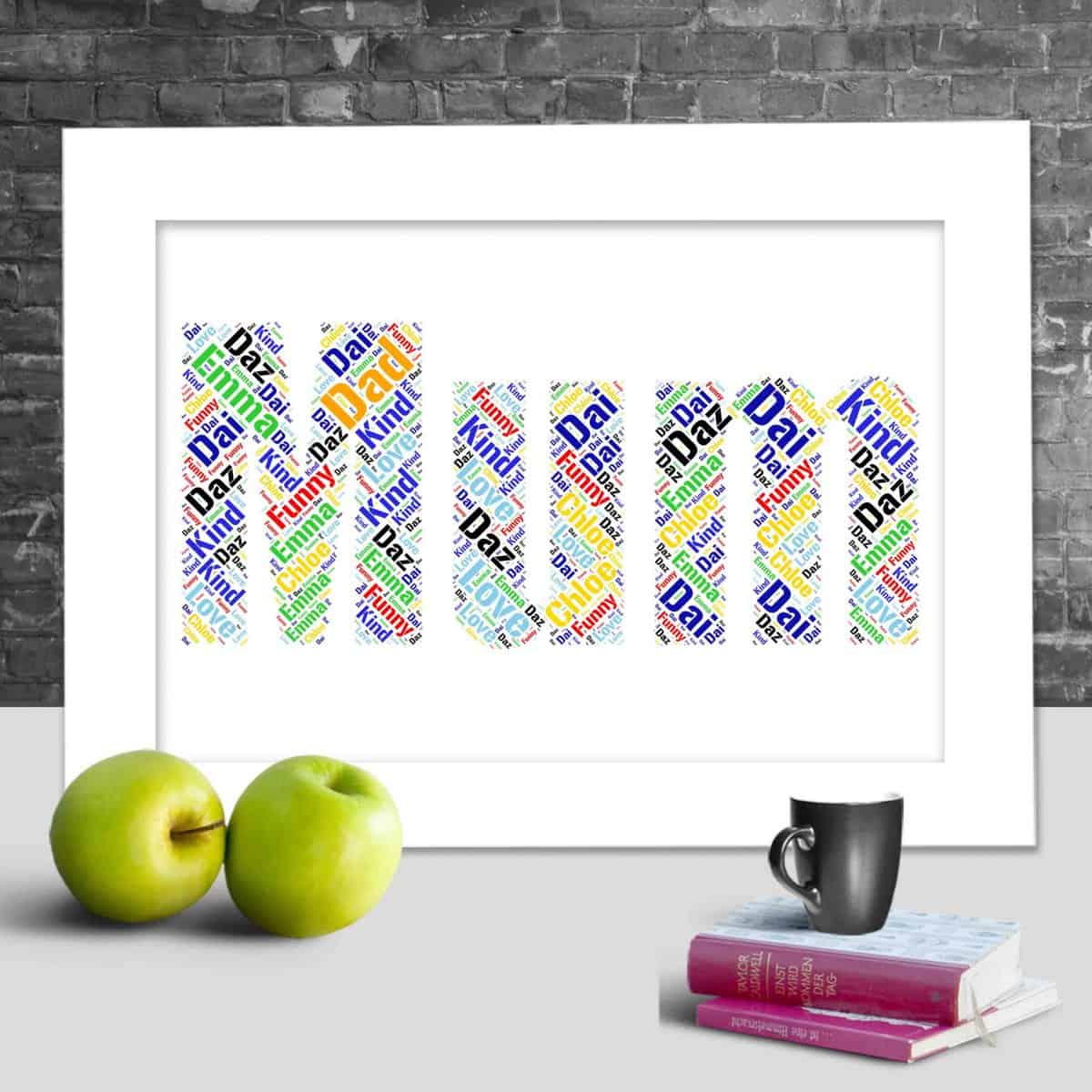 Mum word art print