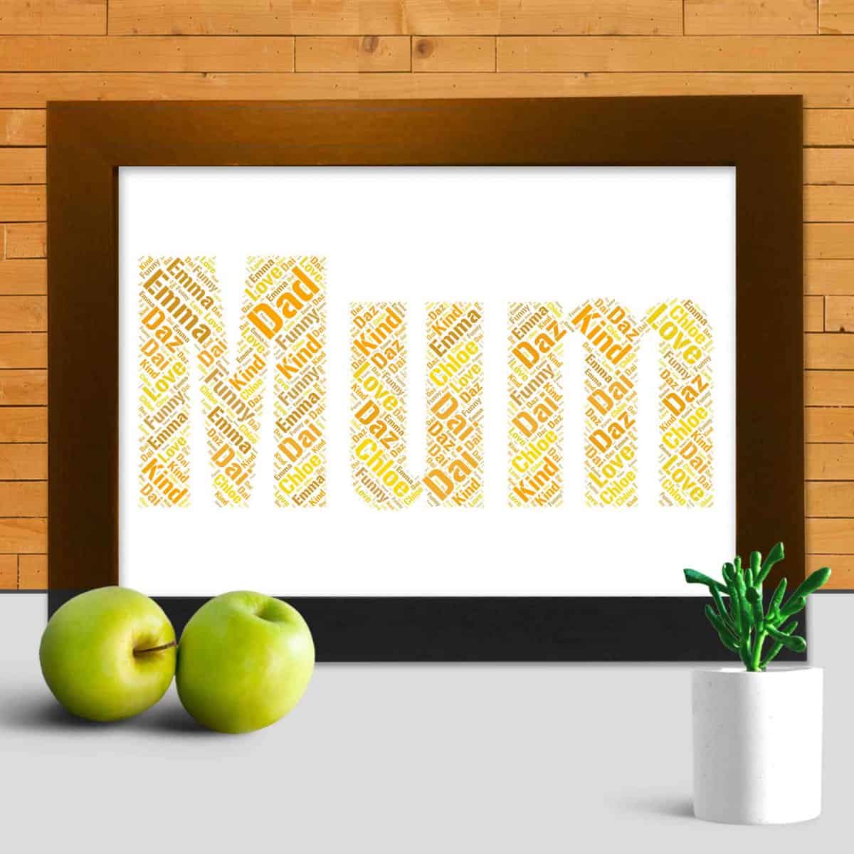 Personalised Mum Word Art – Customised With Your Words - Image 3