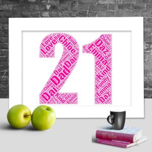 21st anniversary word art