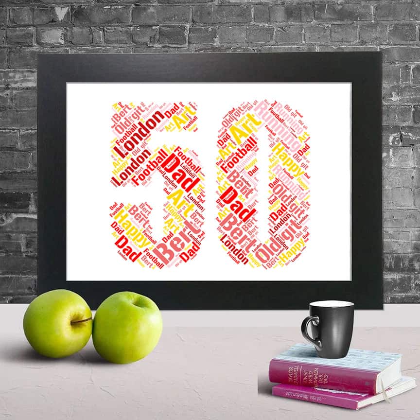Personalised 50th Anniversary Name Print – Custom Word Art - Image 3