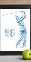 Personalised Golf 50th word art
