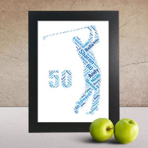 Personalised Golf 50th word art