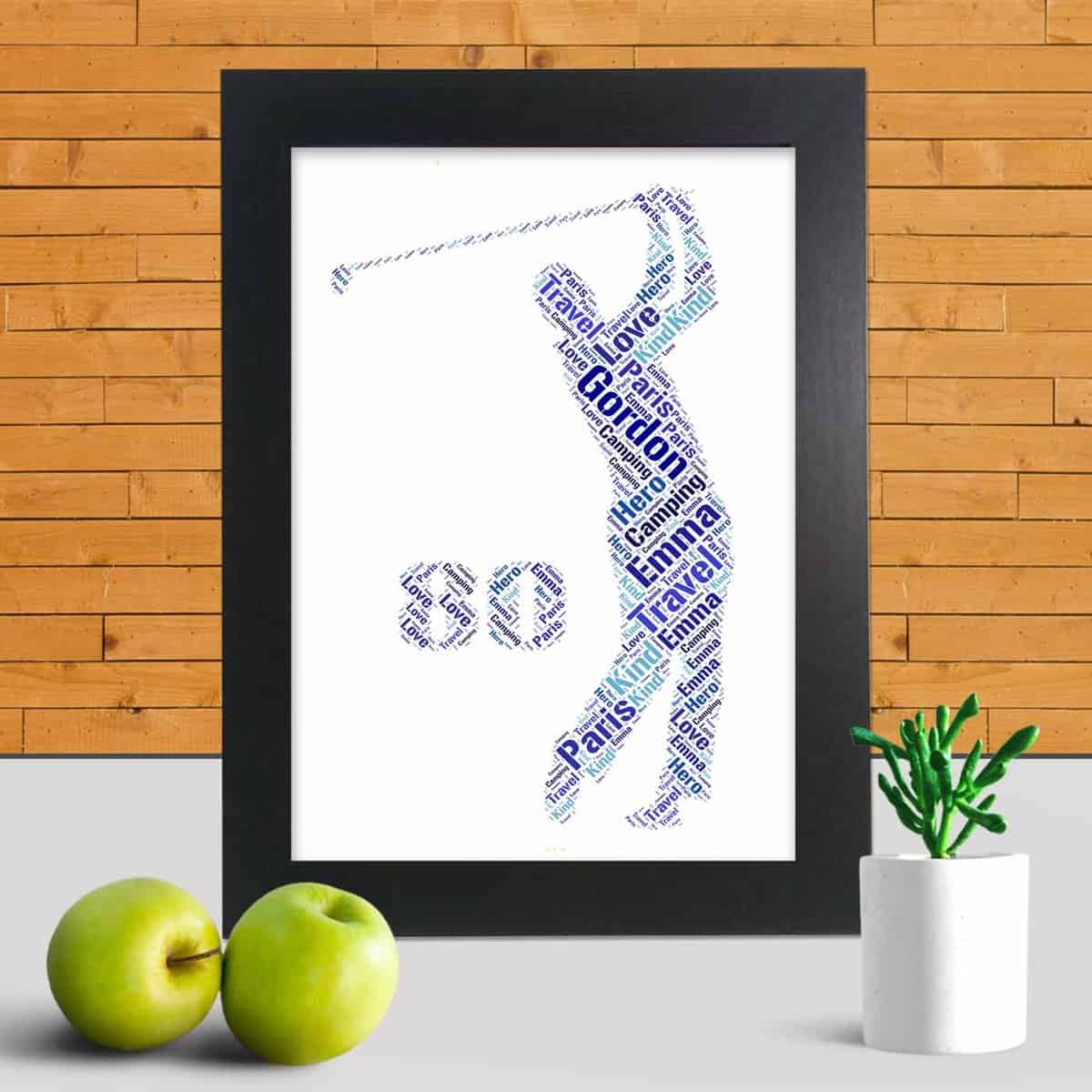 Golf 80th Custom Print – Personalised Word Art Design