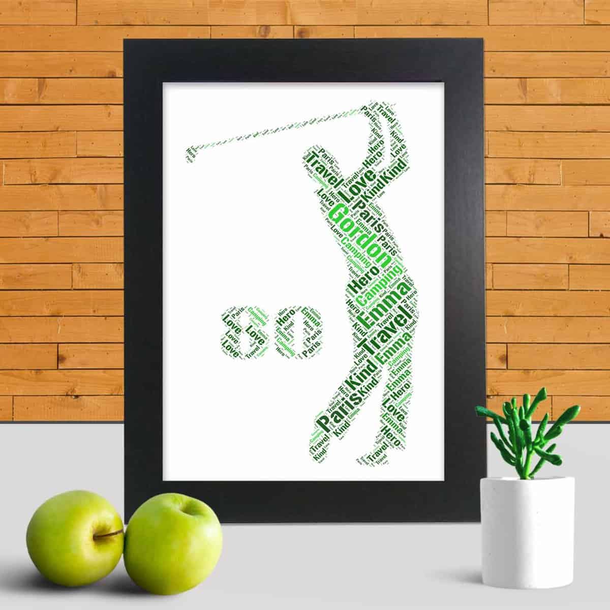 Golf 80th Custom Print – Personalised Word Art Design - Image 3