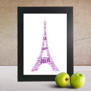 Eiffel Tower word art print