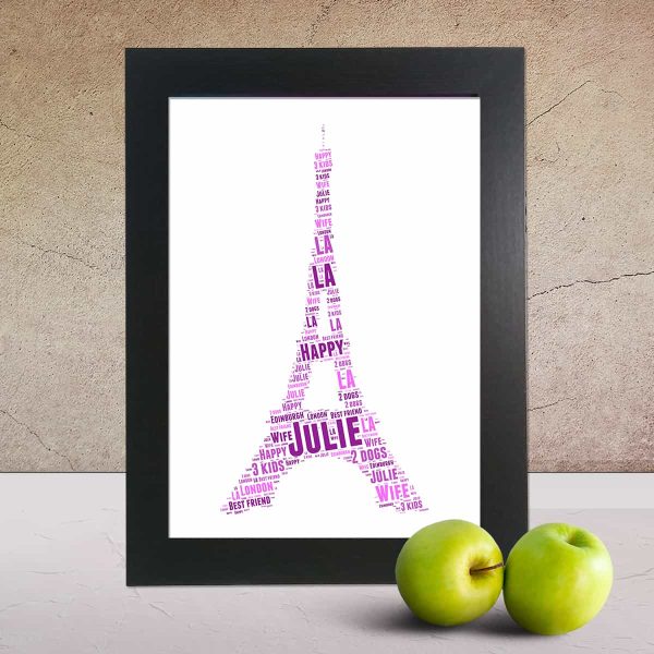Eiffel Tower word art print