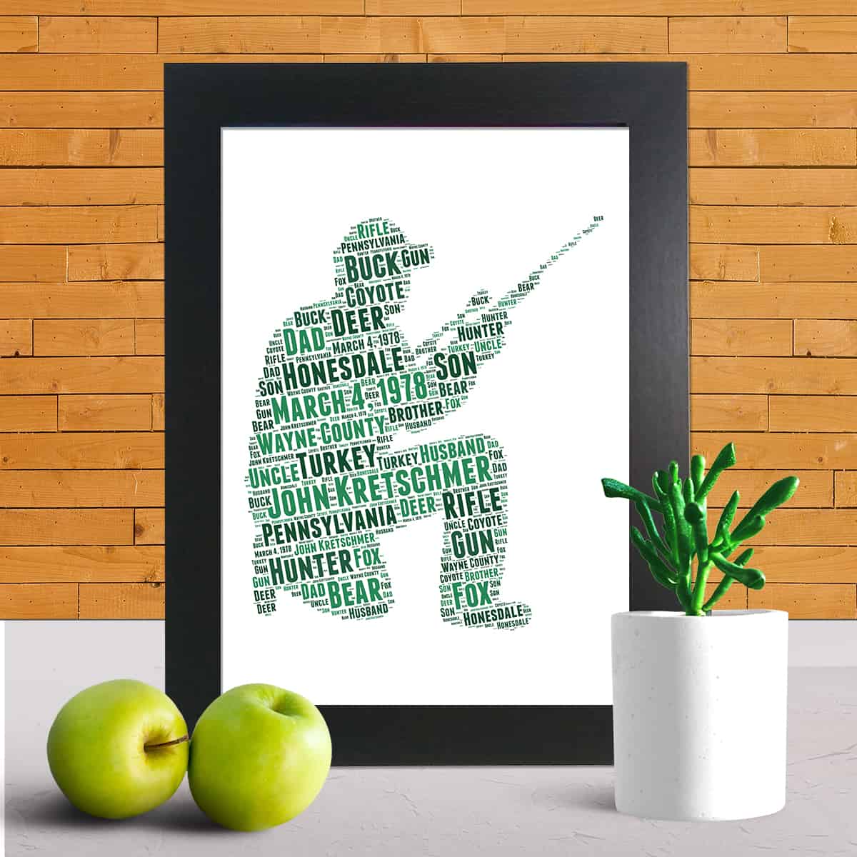 Hunting word art print