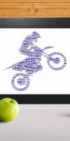 Motocross word art print