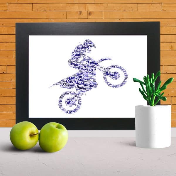 Motocross word art print