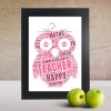 Owl word art print