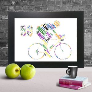 Bike 50th word art print