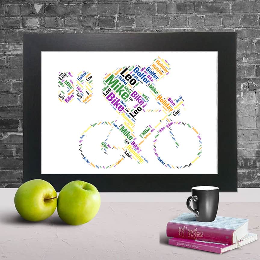 Bike 50th word art print