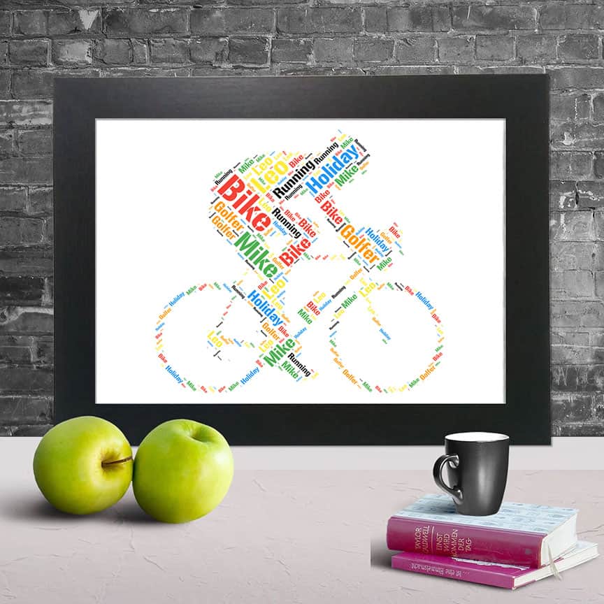 Customised Cyclist Gift – Personalised Word Art Print - Image 3