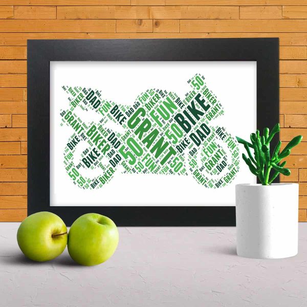 Personalised motorbike word art