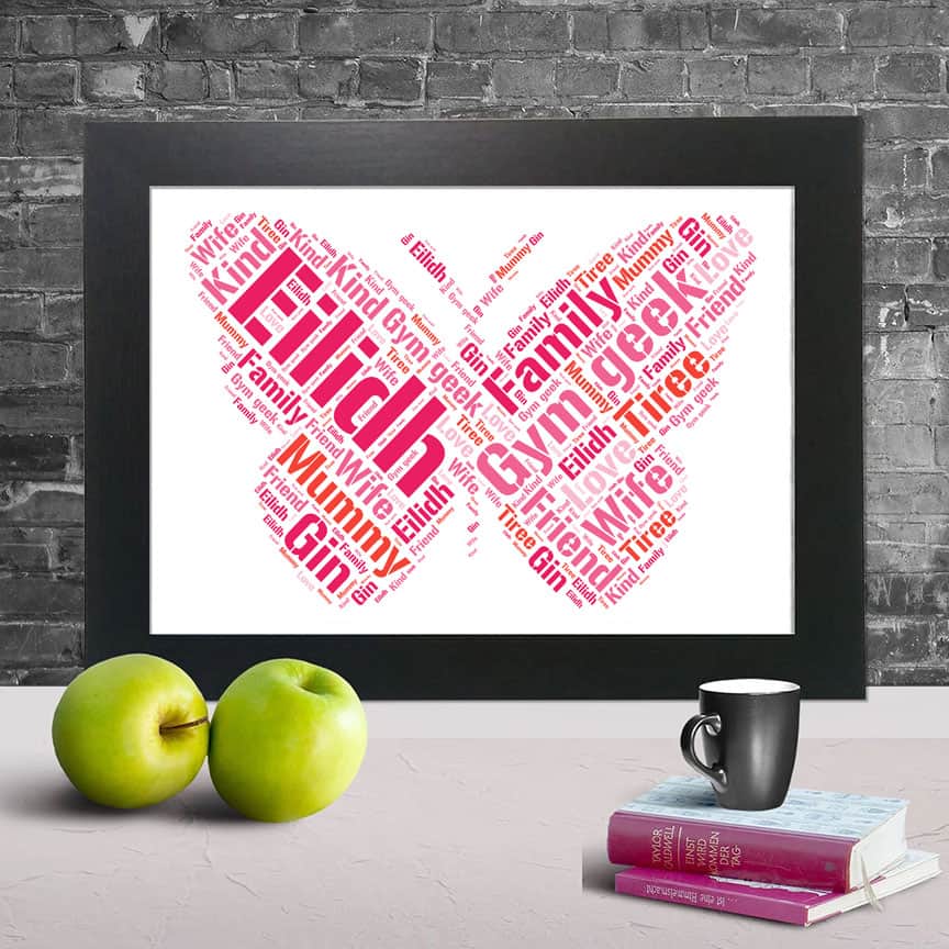 Personalised Butterfly word art