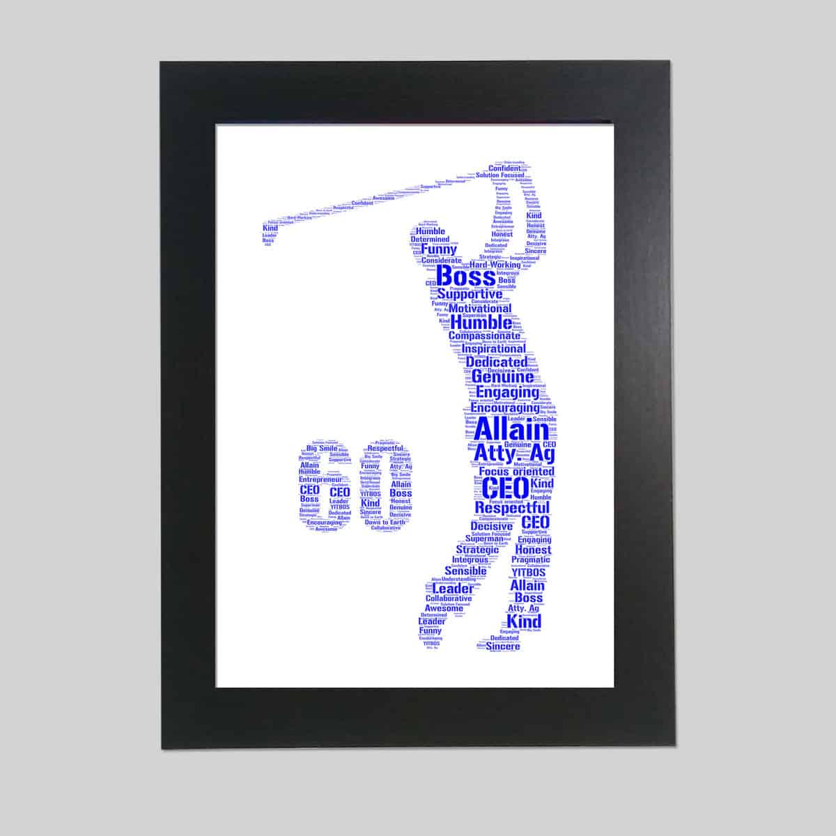 Personalised Golf 60th word art