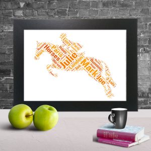 Horse Riding word art print