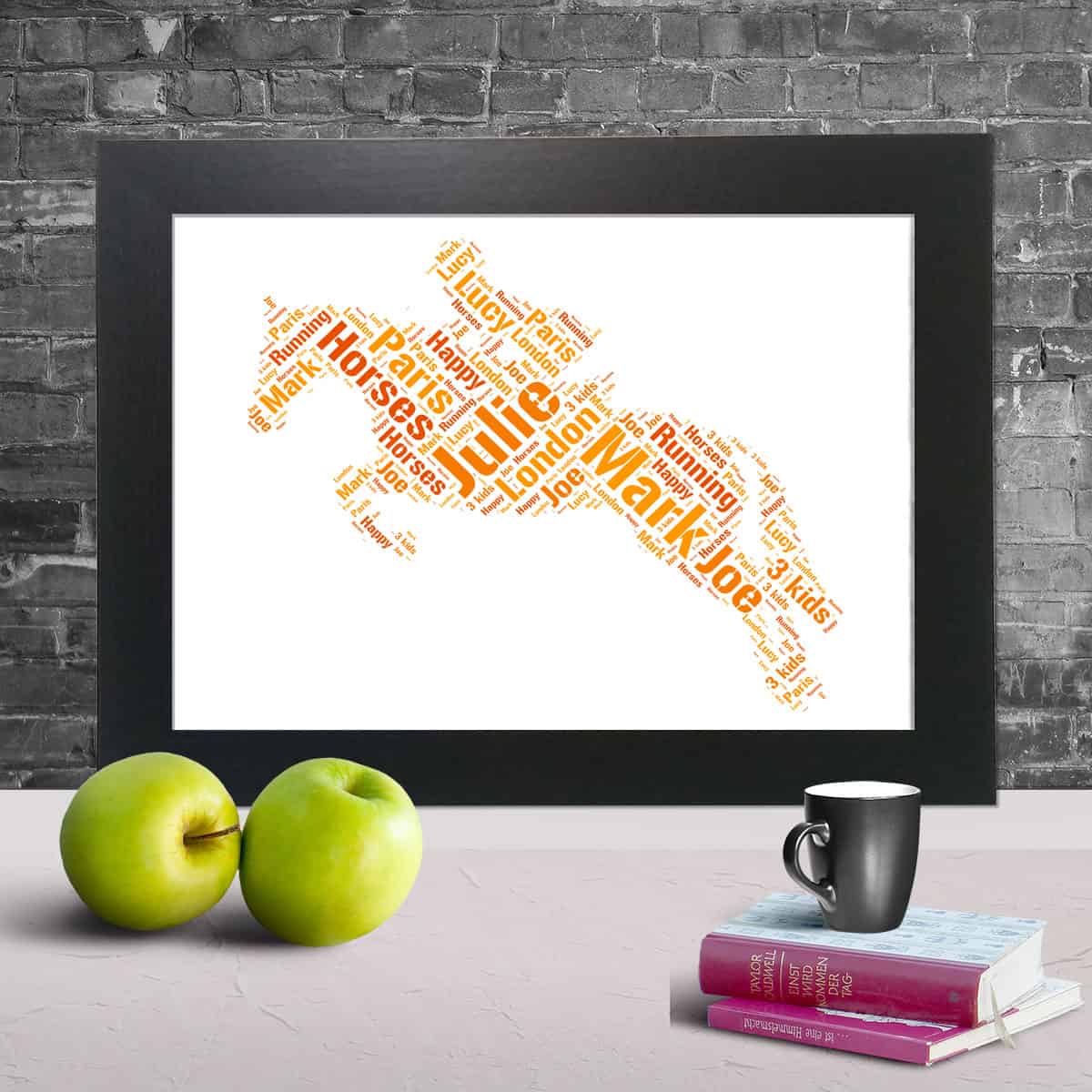 Horse Riding word art print