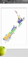 Personalised New Zealand word art