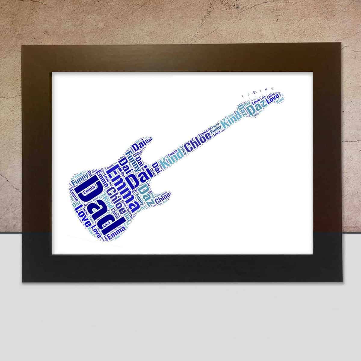 Personalised Electric Guitar Word Art Gift – Made For You - Image 3