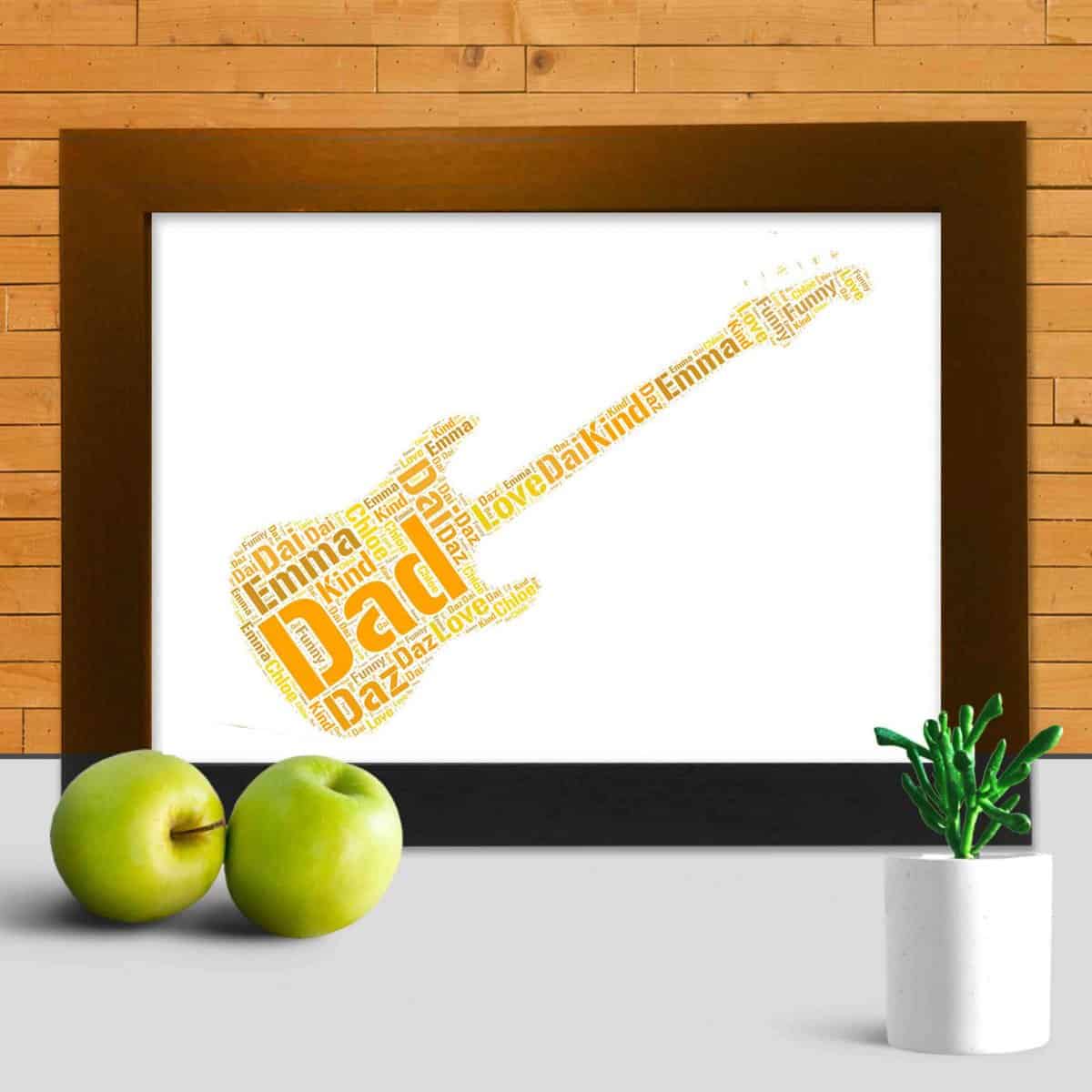 Personalised Electric Guitar word art