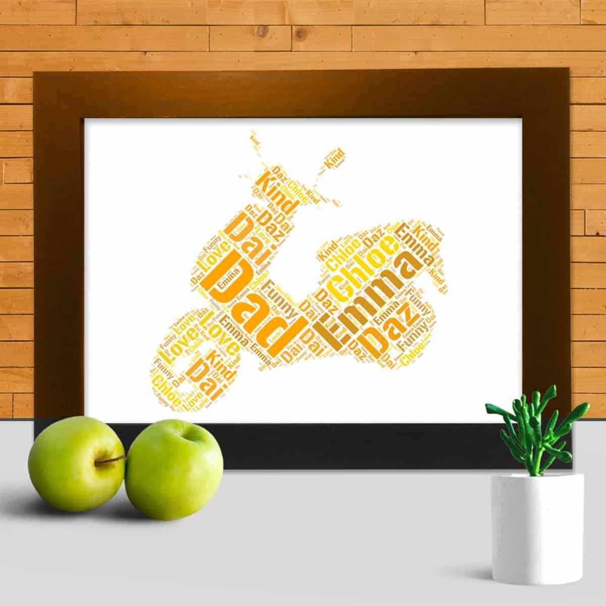 Personalised Moped Wall Art – Custom Made With Your Words - Image 3