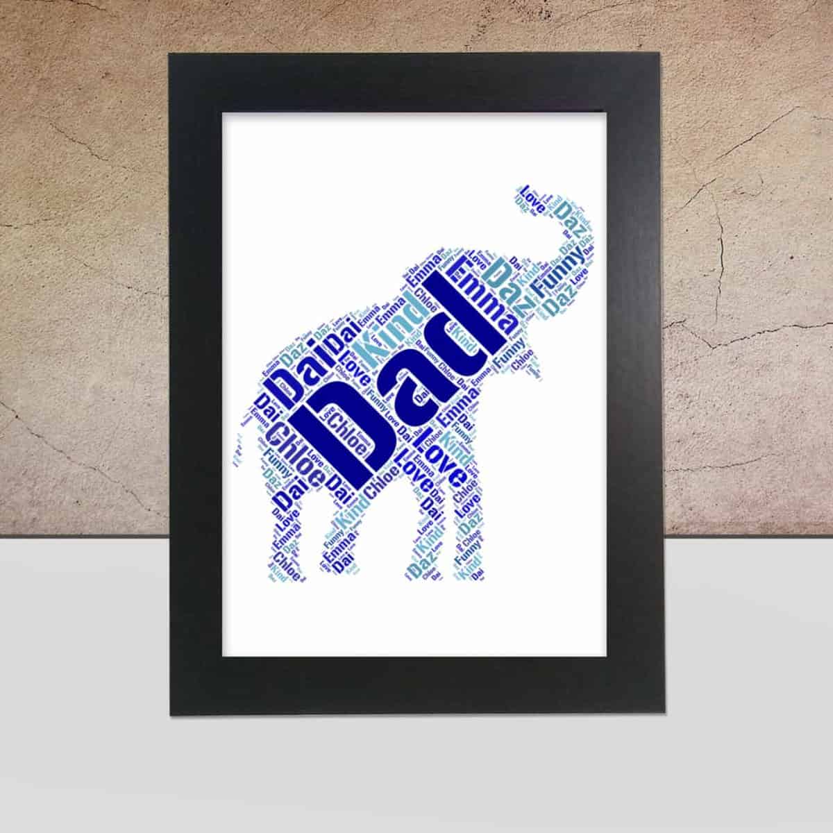 Personalised Elephant Print – Custom Word Art Gift - Image 3