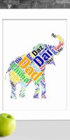 Personalised Elephant word art