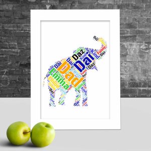 Personalised Elephant word art