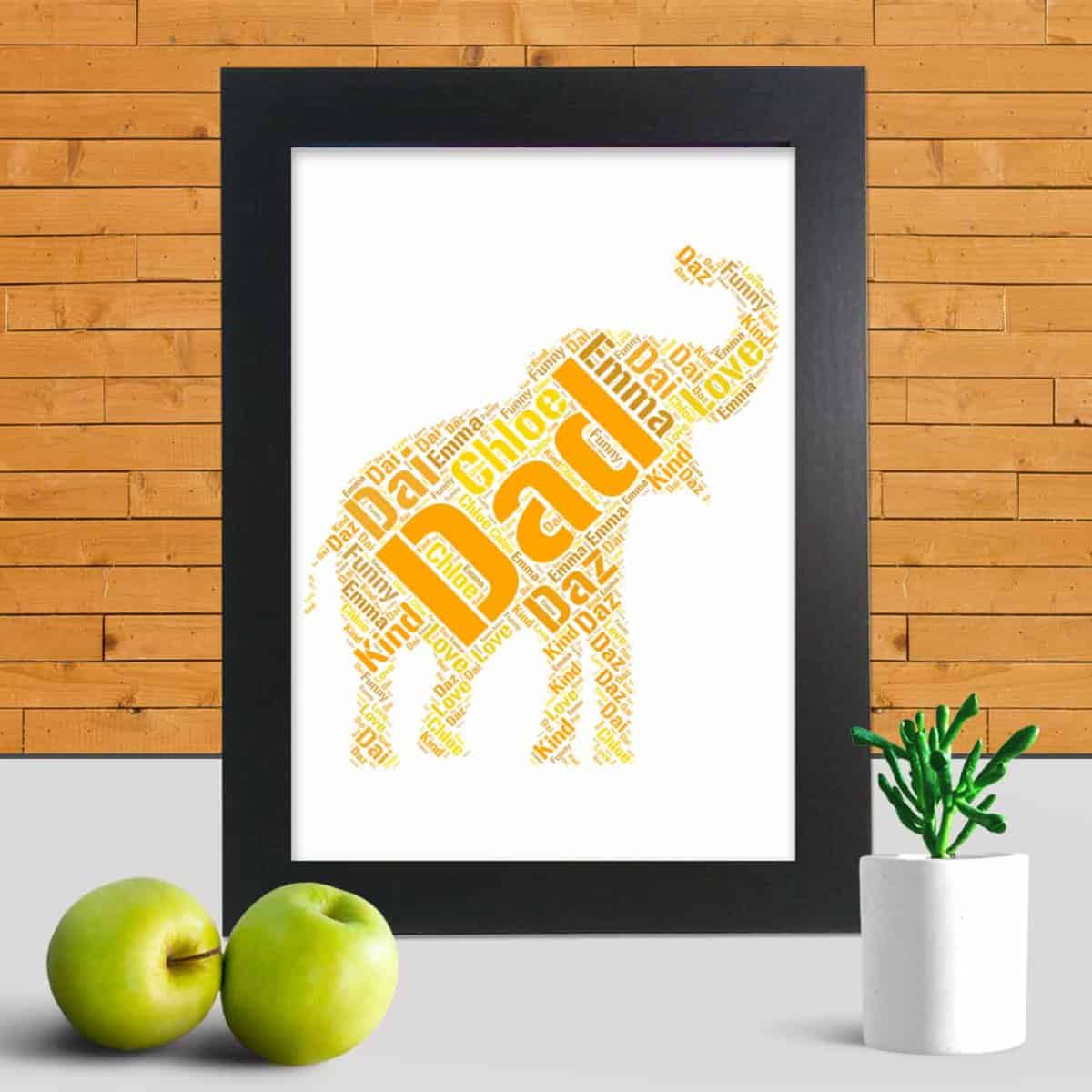 Personalised Elephant Print – Custom Word Art Gift - Image 2