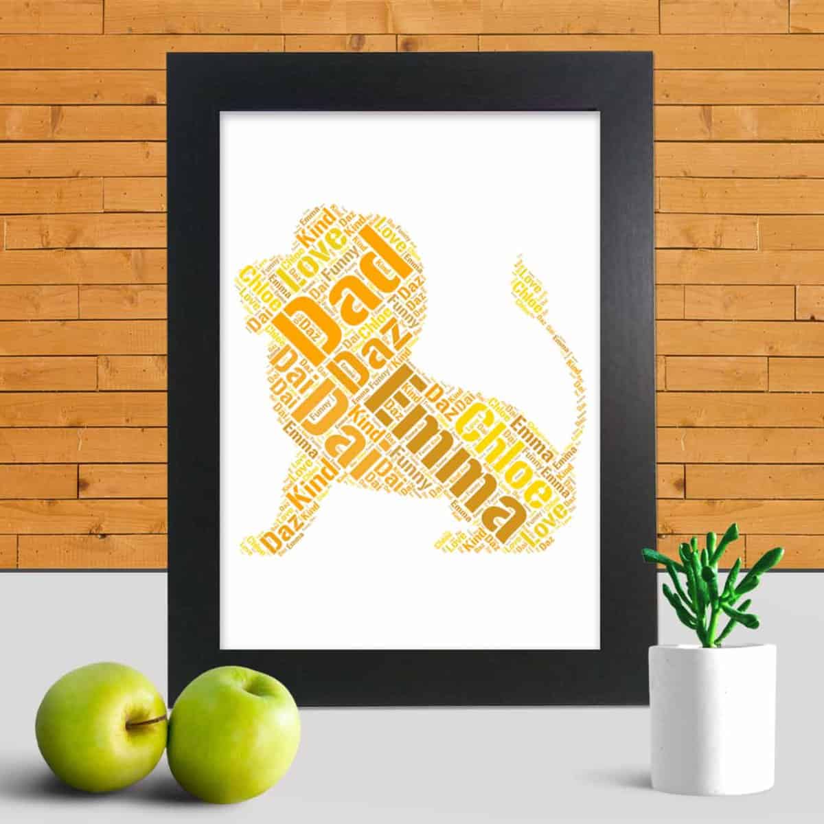 Custom Lion Print, Personalised With Your Words - Image 3