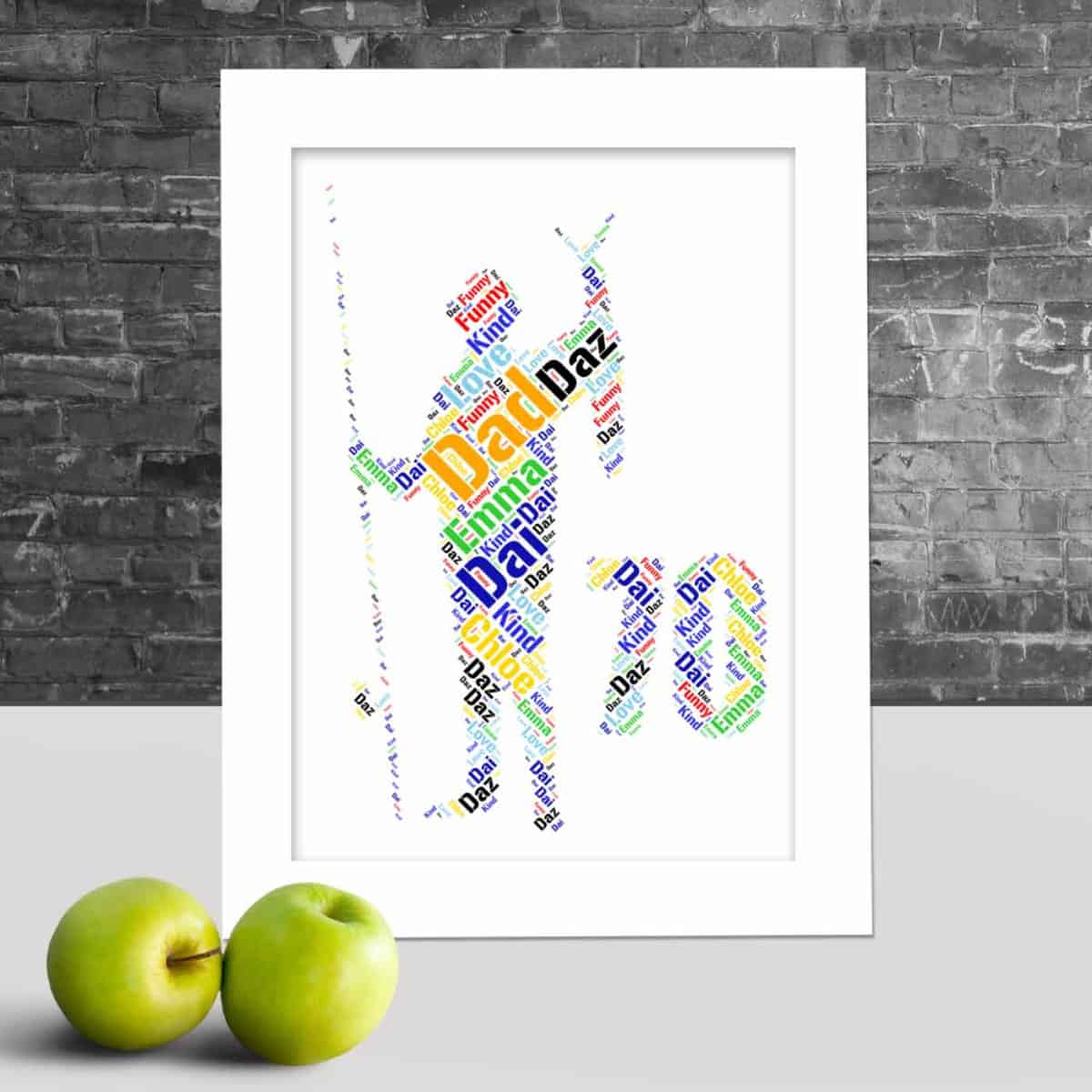 Customised Fisherman 70th Birthday Print – Personalised Word Art Gift - Image 2