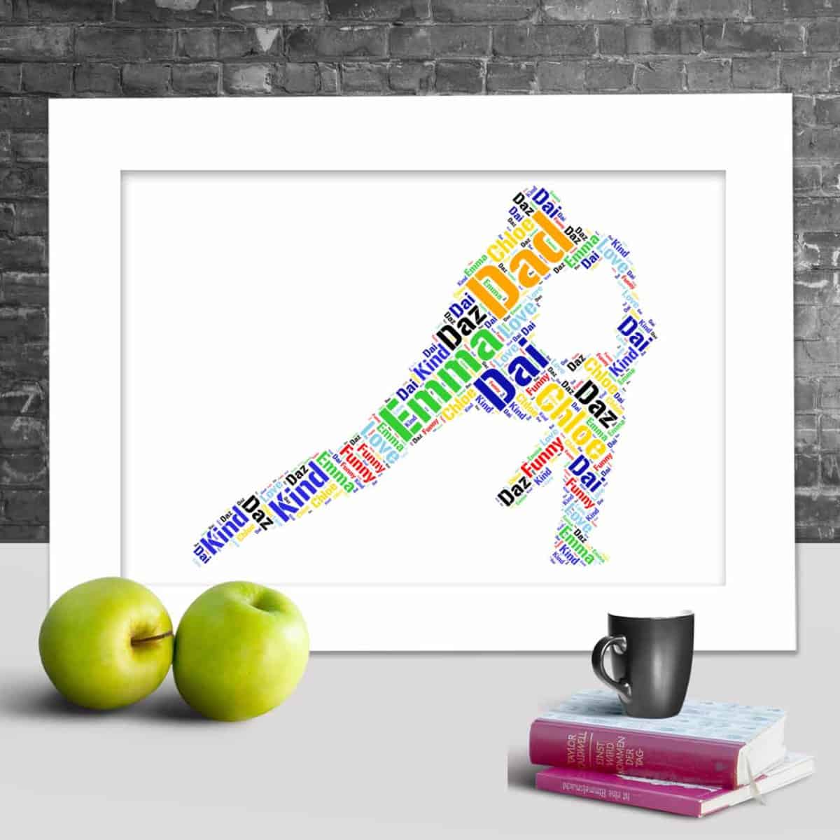 Cricket word art print