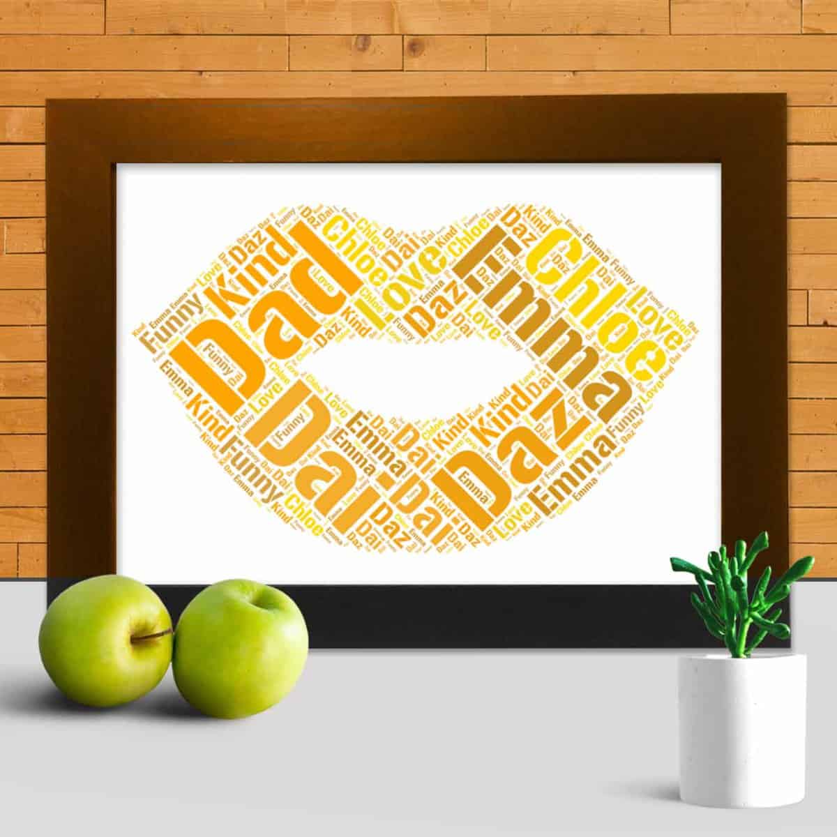 Red Lips Personalised Word Art – Custom Made Print - Image 3