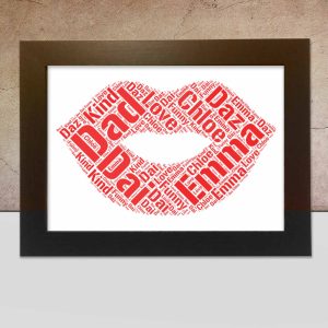Personalised Red lips word art