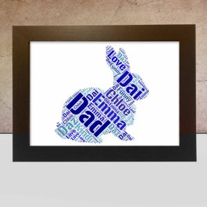 Rabbit word art print