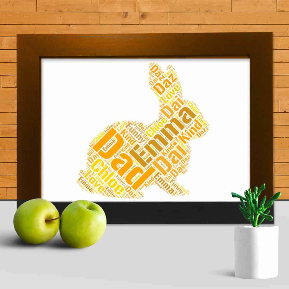 Personalised Rabbit Print – Custom Word Art Gift - Image 3