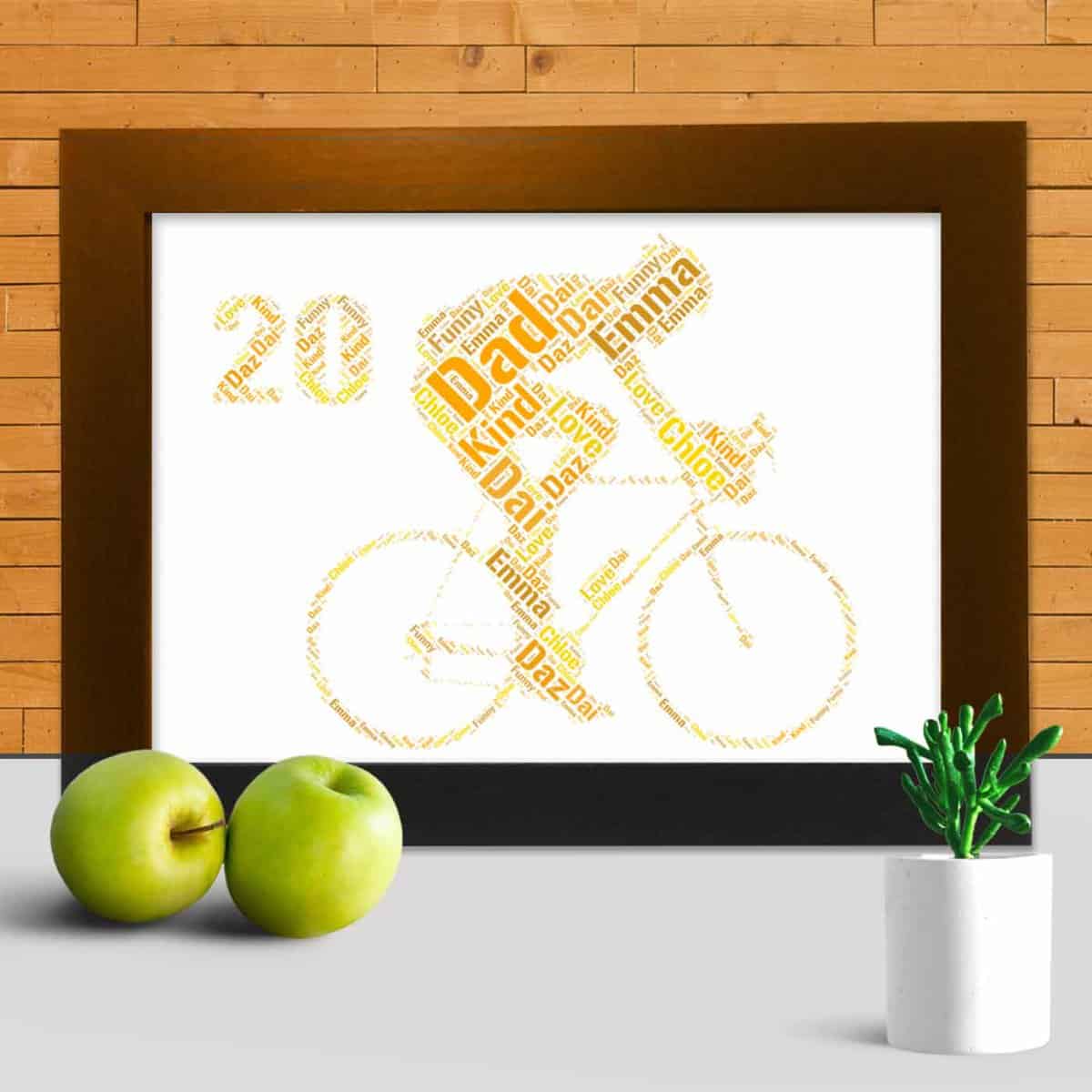 Personalised Bike 20th Word Art – Customised With Your Words - Image 3