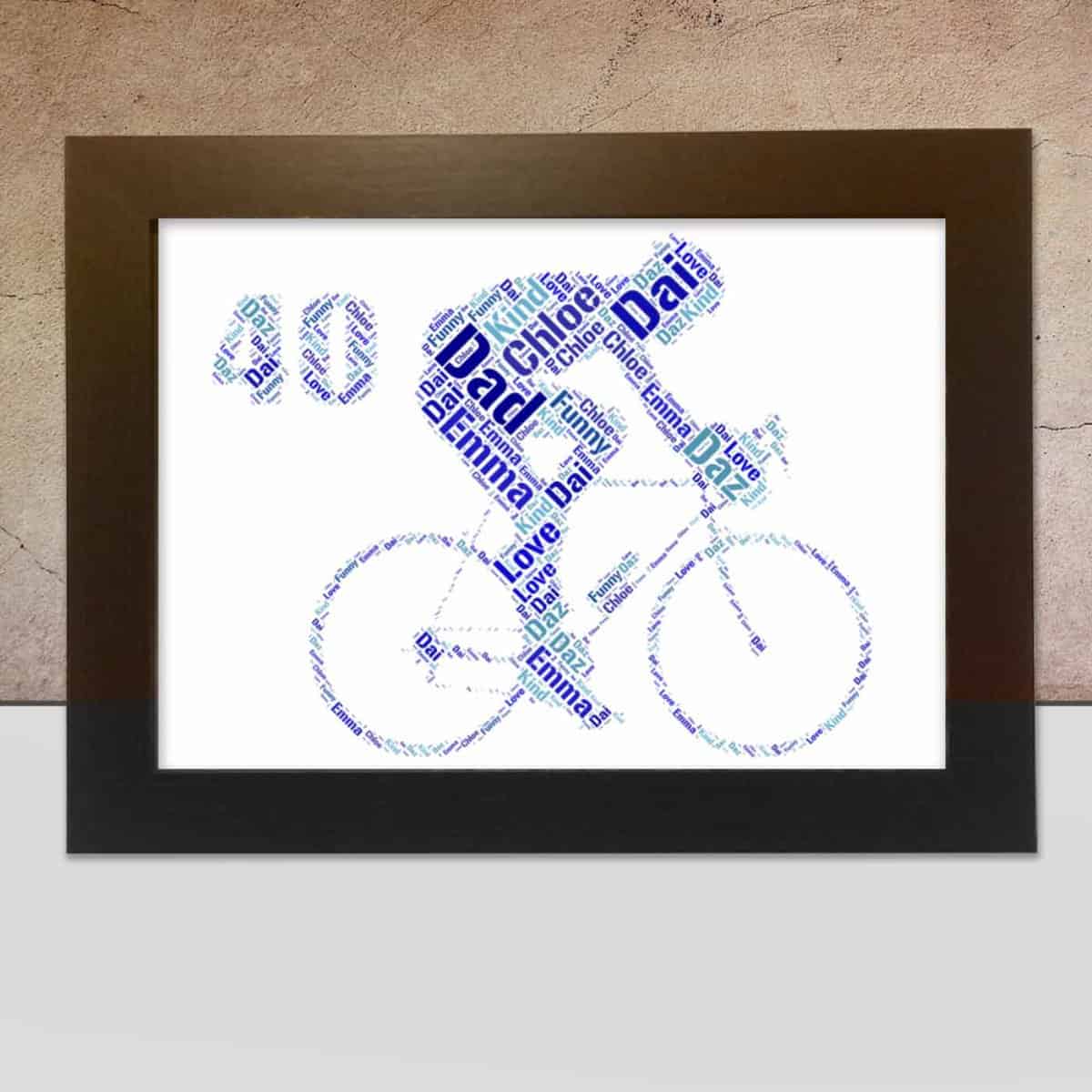 Custom Bike 40th Word Art – Personalised With Your Own Words - Image 2