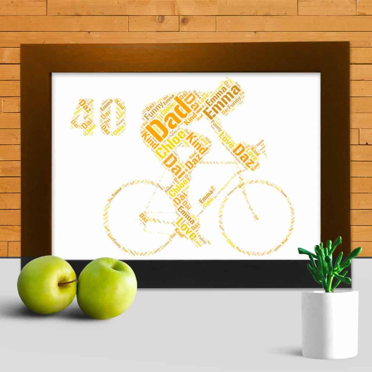 Custom Bike 40th Word Art – Personalised With Your Own Words - Image 3