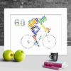 Personalised Bike 60th word art