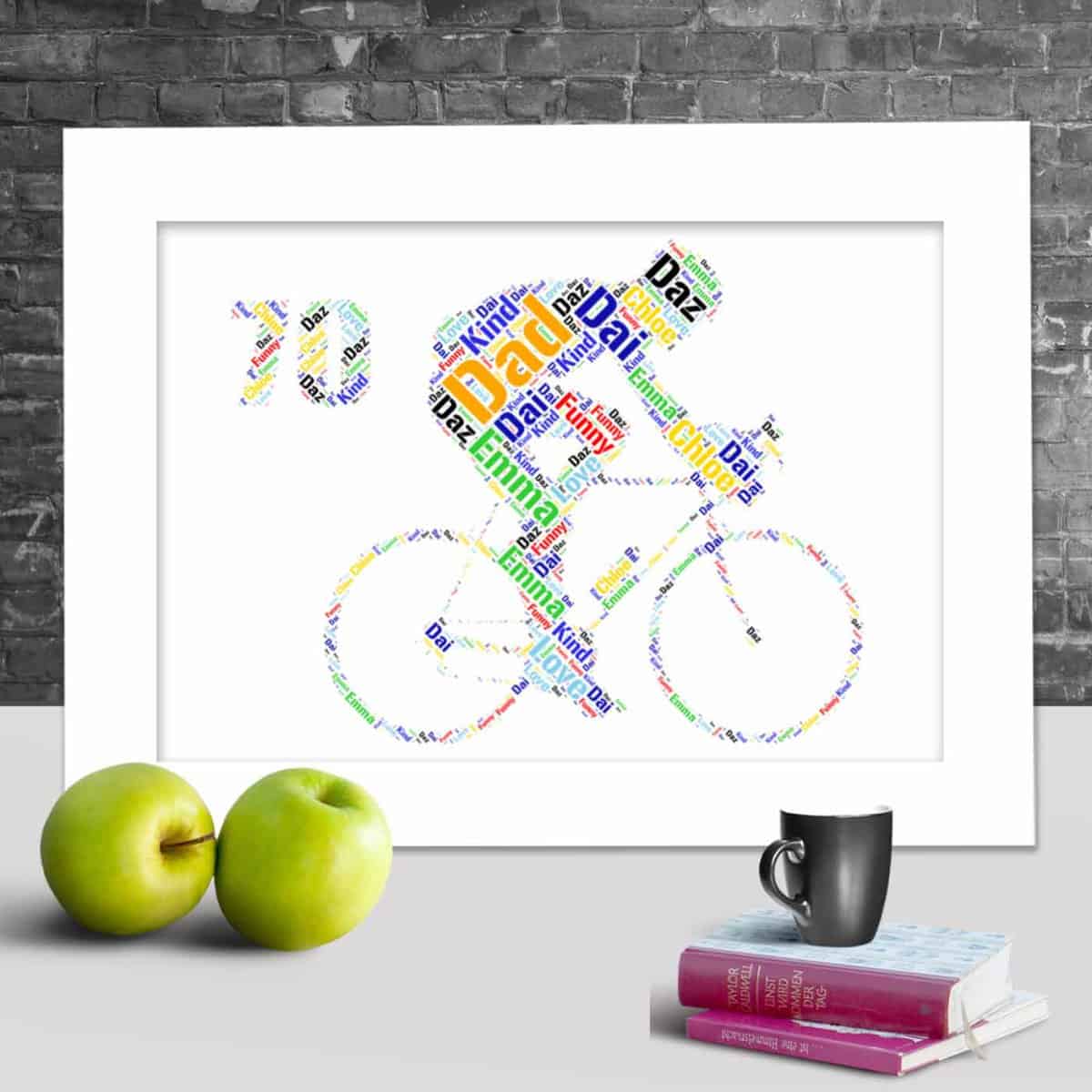 Custom Bike 70th Print, Personalised With Your Words - Image 2