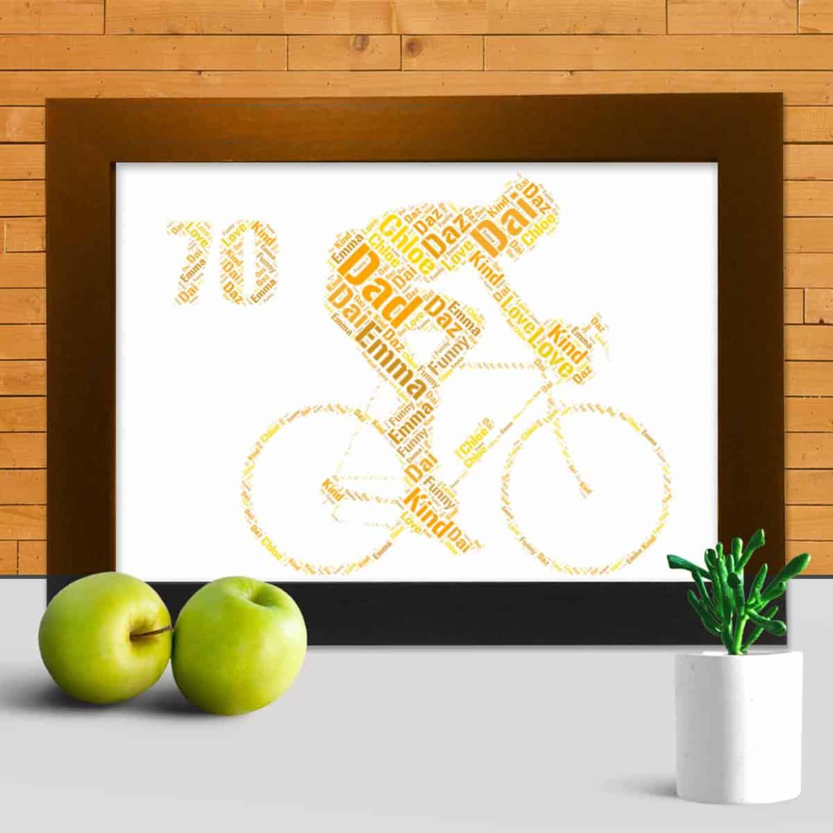 Custom Bike 70th Print, Personalised With Your Words - Image 3